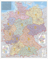 Deutschland Postleitzahlenkarte Großformat