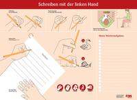 Schreibtischauflage für ein ergonomisches Schreiben mit der linken Hand