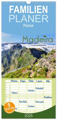 Familienplaner 2025 - Wildes Madeira - Inselimpressionen mit 5 Spalten (Wandkalender, 21 x 45 cm) CALVENDO