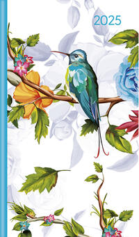 Alpha Edition - Slimtimer Style Bird 2025 Taschenkalender, 9x15,6cm, Kalender mit 128 Seiten, Notizbereich, Info- und Adressteil, Monatsübersicht und internationales Kalendarium