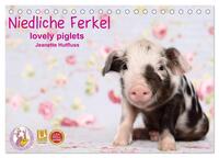 Niedliche Ferkel lovely piglets 2025 (Tischkalender 2025 DIN A5 quer), CALVENDO Monatskalender