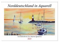 Norddeutschland in Aquarell (Wandkalender 2025 DIN A3 quer), CALVENDO Monatskalender