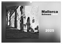 Mallorca Schwarz Weiß (Wandkalender 2025 DIN A3 quer), CALVENDO Monatskalender