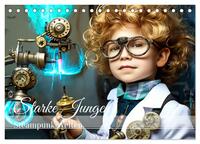 Starke Jungen - Steampunk Welten (Tischkalender 2025 DIN A5 quer), CALVENDO Monatskalender