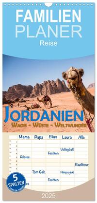 Familienplaner 2025 - Jordanien - Wadis - Wüste - Weltwunder mit 5 Spalten (Wandkalender, 21 x 45 cm) CALVENDO