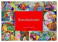 Kunstkalender. Farbenfrohe Tier-Illustrationen (Tischkalender 2025 DIN A5 quer), CALVENDO Monatskalender