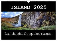 Island Landschaftspanoramen (Wandkalender 2025 DIN A3 quer), CALVENDO Monatskalender