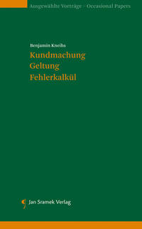 Kundmachung, Geltung, Fehlerkalkül