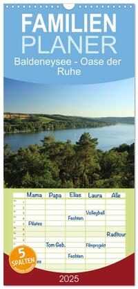 Familienplaner 2025 - Baldeneysee - Oase der Ruhe mit 5 Spalten (Wandkalender, 21 x 45 cm) CALVENDO