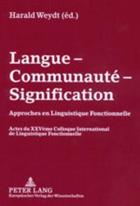 Langue – Communauté – Signification