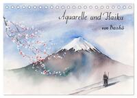 Aquarelle und Haiku von Basho (Tischkalender 2025 DIN A5 quer), CALVENDO Monatskalender