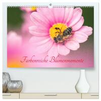 Farbenreiche Blumenmomente (hochwertiger Premium Wandkalender 2025 DIN A2 quer), Kunstdruck in Hochglanz