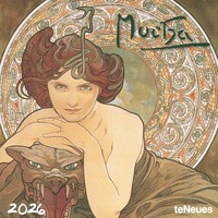 Mucha 2026 - Wand-Kalender - Broschüren-Kalender - 30x30 -30x60 geöffnet - Kunst-Kalender