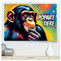 Popart-Tiere (hochwertiger Premium Wandkalender 2025 DIN A2 quer), Kunstdruck in Hochglanz