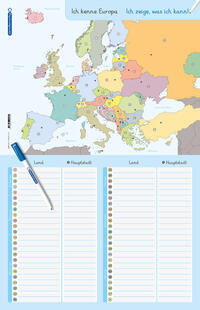 Ich kenne Europa - Länder und Hauptstädte - Lerntafel mit Stift