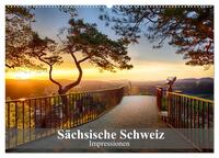 Sächsische Schweiz – Impressionen (Wandkalender 2025 DIN A2 quer), CALVENDO Monatskalender