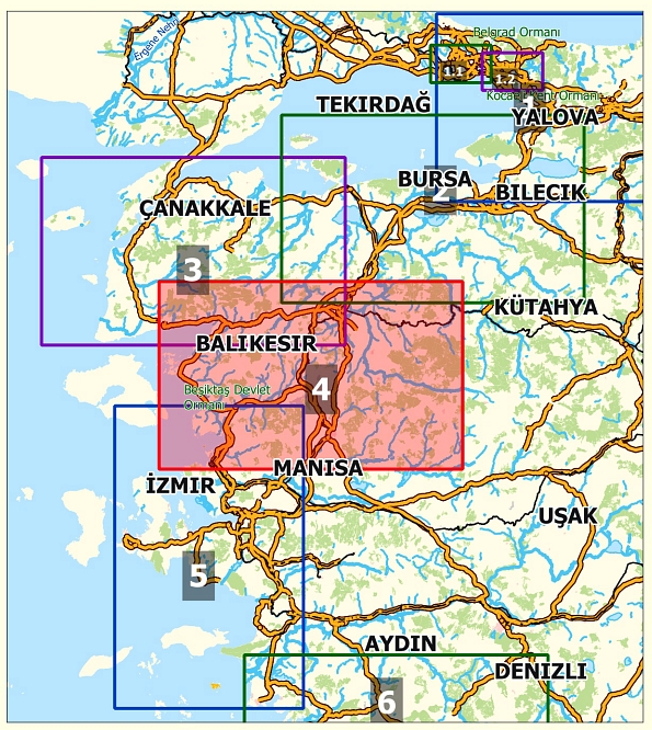 Ayvalik - Pergamon - Topographische Reisekarte 1:250.000 Türkei (Blatt 4)