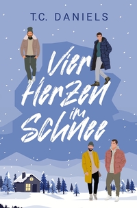 Vier Herzen im Schnee