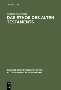 Das Ethos des Alten Testaments