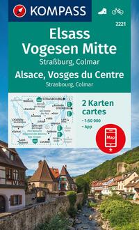 KOMPASS Wanderkarten-Set 2221 Elsass, Vogesen Mitte, Alsace, Vosges du Centre (2 Karten) 1:50.000