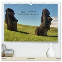 MOAI - steinerne Wächter der Osterinsel (hochwertiger Premium Wandkalender 2025 DIN A2 quer), Kunstdruck in Hochglanz