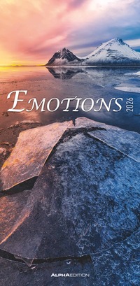 Emotions 2026 - Streifenplaner 22 x45 cm - mit einer Spalte für Eintragungen und einer für Geburtstage - Familienkalender - Familienplaner - Achtsamkeit