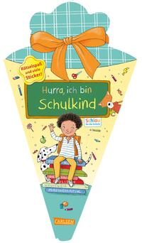 Schlau für die Schule: Hurra, ich bin Schulkind (Schultüte mint/gelb)