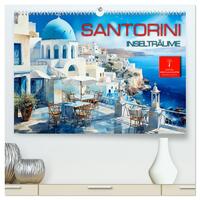 Santorini Inselträume (hochwertiger Premium Wandkalender 2025 DIN A2 quer), Kunstdruck in Hochglanz