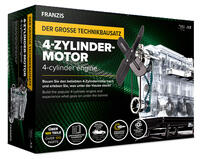 FRANZIS 67175 - Der große Technikbausatz 4-Zylinder-Motor, inkl. über 100 Teile, umfangreiches Handbuch, Original Motorsound, bewegliches Funktionsmodell.