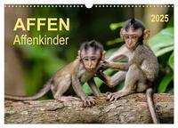 Affen - Affenkinder (Wandkalender 2025 DIN A3 quer), CALVENDO Monatskalender