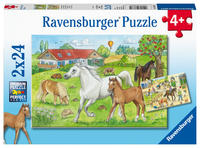 Children's puzzle 2x24 Teile - Auf dem Pferdehof