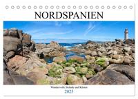 Nordspanien - Wundervolle Strände und Küsten (Tischkalender 2025 DIN A5 quer), CALVENDO Monatskalender