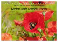 Farbtupfer auf sommerlichen Feldern - Mohn und Kornblumen (Tischkalender 2025 DIN A5 quer), CALVENDO Monatskalender