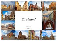 Stralsund Stadtansichten (Wandkalender 2025 DIN A2 quer), CALVENDO Monatskalender