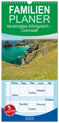 Familienplaner 2025 - Vereinigtes Königreich - Cornwall mit 5 Spalten (Wandkalender, 21 x 45 cm) CALVENDO