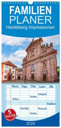 Familienplaner 2025 - Heidelberg Impressionen mit 5 Spalten (Wandkalender, 21 x 45 cm) CALVENDO