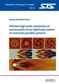 Efficient high-order simulation of aeroacoustics from rigid body motion on massively parallel systems