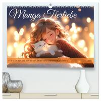 Manga Tierliebe (hochwertiger Premium Wandkalender 2025 DIN A2 quer), Kunstdruck in Hochglanz