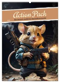 Action Pack - Ein tierisch niedliches Spezialkommando (Wandkalender 2025 DIN A2 hoch), CALVENDO Monatskalender