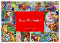 Kunstkalender. Farbenfrohe Tier-Illustrationen (Wandkalender 2025 DIN A2 quer), CALVENDO Monatskalender