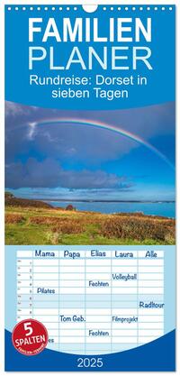 Familienplaner 2025 - Rundreise: Dorset in sieben Tagen mit 5 Spalten (Wandkalender, 21 x 45 cm) CALVENDO