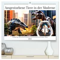 Ausgestorbene Tiere in der Moderne (hochwertiger Premium Wandkalender 2025 DIN A2 quer), Kunstdruck in Hochglanz