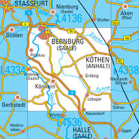 L4336 Bernburg (Saale) Topographische Karte 1:50000