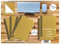 A 6 Notizbuch - Set, 5+1 gratis, Luxury 80 Seiten GOLD GMUND SHIMMER, punktiert 5x5mm