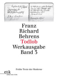 Todlob. Feldtagebuchgedichte 1915/16