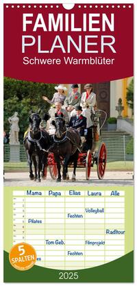 Familienplaner 2025 - Schwere Warmblüter mit 5 Spalten (Wandkalender, 21 x 45 cm) CALVENDO