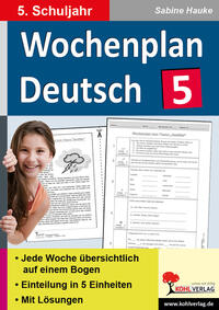 Wochenplan Deutsch / Klasse 5