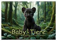 Baby-Tiere (Wandkalender 2025 DIN A3 quer), CALVENDO Monatskalender