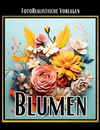 Blumen 3D Malbuch „Black & White“