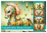 Fabelhafte Maschinen. Pop-Surrealistische Roboter-Tiere (Wandkalender 2025 DIN A2 quer), CALVENDO Monatskalender